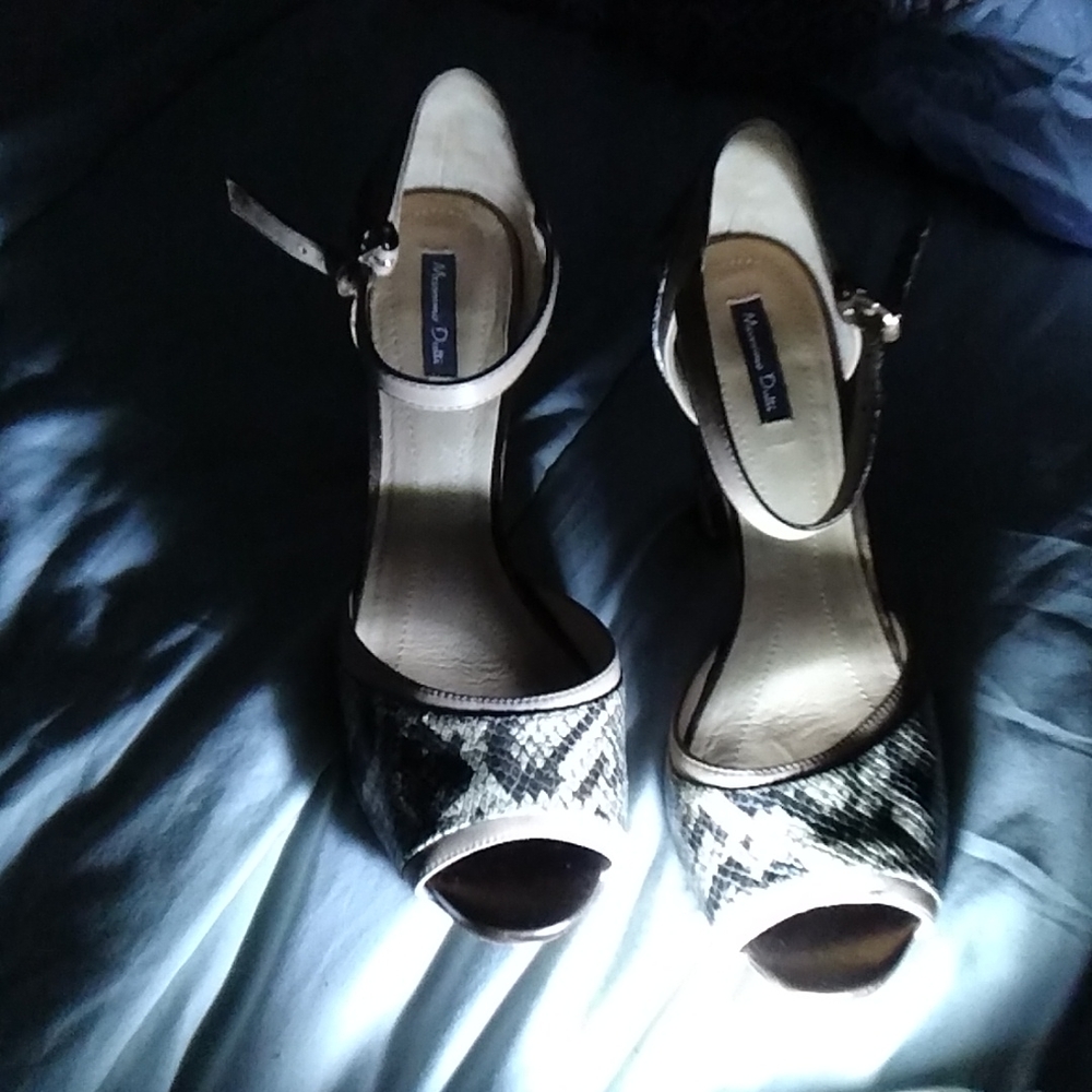 .Massimo Dutti Ladies Heels, Open Toe, Python Blo… - image 6